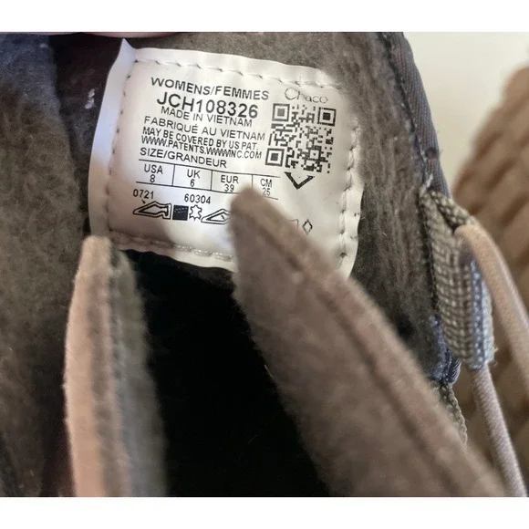 Chaco Women's Boots 8 Borealis Ridge Waterproof Boot Gray Morel Quilted Suede - Picture 10 of 10